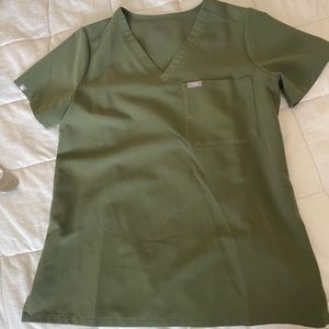 Figs dark olive scrub top